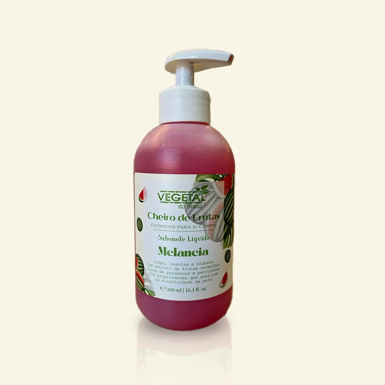Sabonete Líquido Melancia 300ml limpeza suave hidratante pele macia fragrância leve