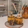 frasco difusor 250ml dourado translucido vidro decoração elegante