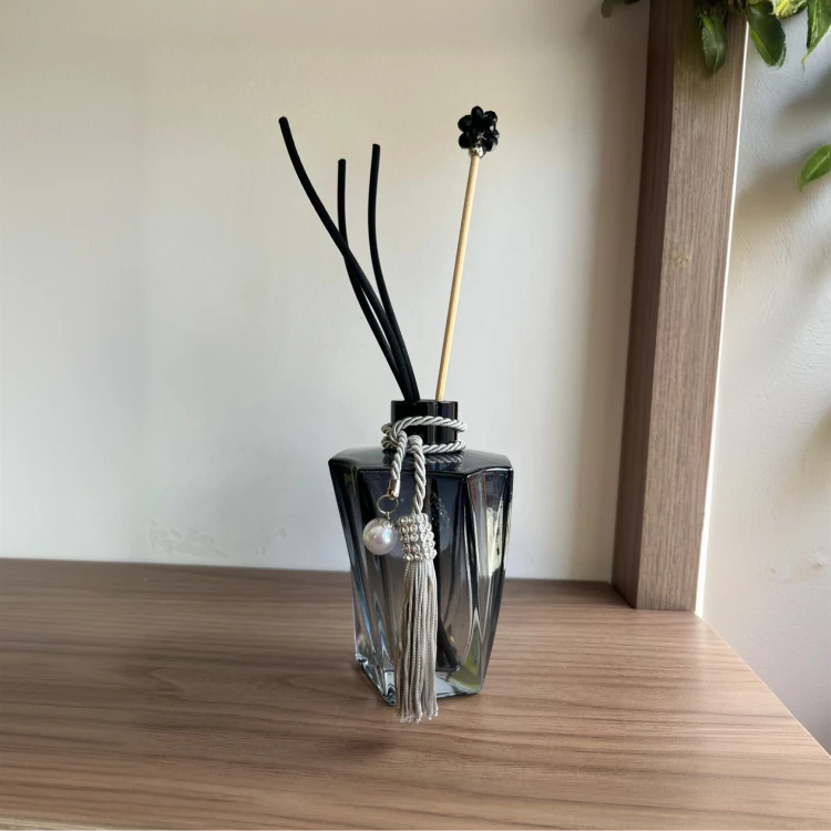 frasco difusor 270ml preto fumê vidro decoração sofisticada moderna