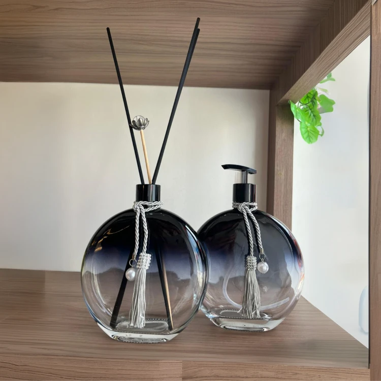 frasco difusor 500ml azul degradê vidro decoração moderna elegante