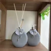 frasco difusor 500ml cinza fosco vidro saboneteira decoração moderna