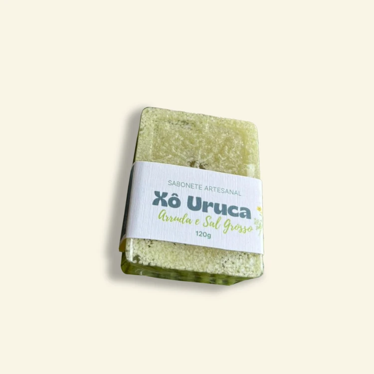 Sabonete Artesanal Arruda e Sal Grosso 120g Cascas e Folhas